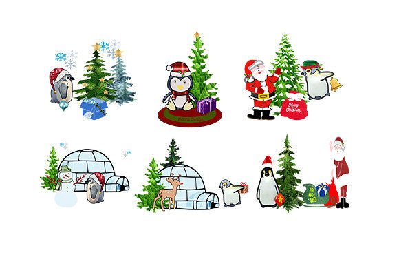 Christmas Penguin Set 1: Festive Digital Designs for Your Projects