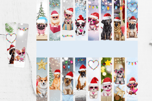 Christmas Puppy Dog Bookmarks Set: Your Festive Creative Toolkit