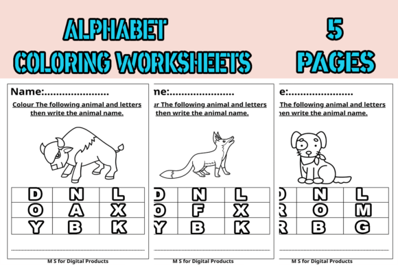 Coloring Worksheets with Cute Animal 2: Engaging Educational Fun
