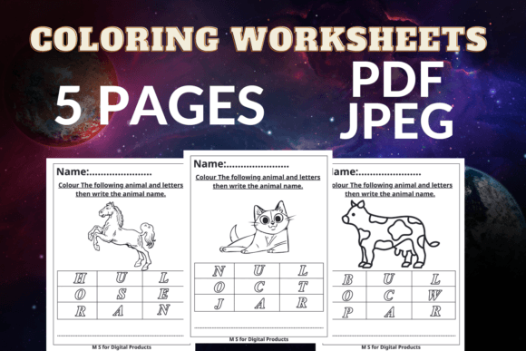 Coloring Worksheets with Cute Animal 3: A Creative Resource for Early Learning