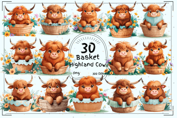 Kawaii Highland Baby Cow in a Basket: A Designer’s Guide