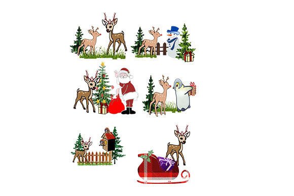 Reindeers Set 1: Festive Clipart for Your Holiday Projects