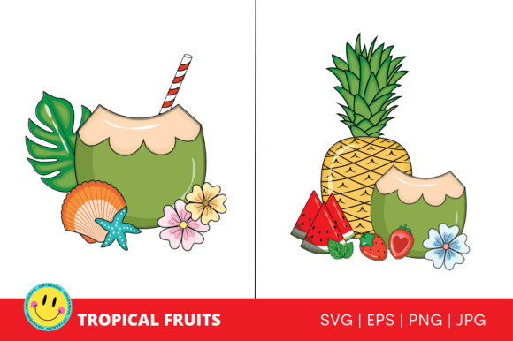 Tropical Fruits Vectors: Fresh Digital Assets for Bold Designs