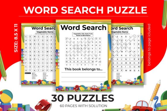Word Search Puzzle for Kids: A Complete Activity Book Template
